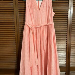 Kate Spade Pink Gingham Midi Dress